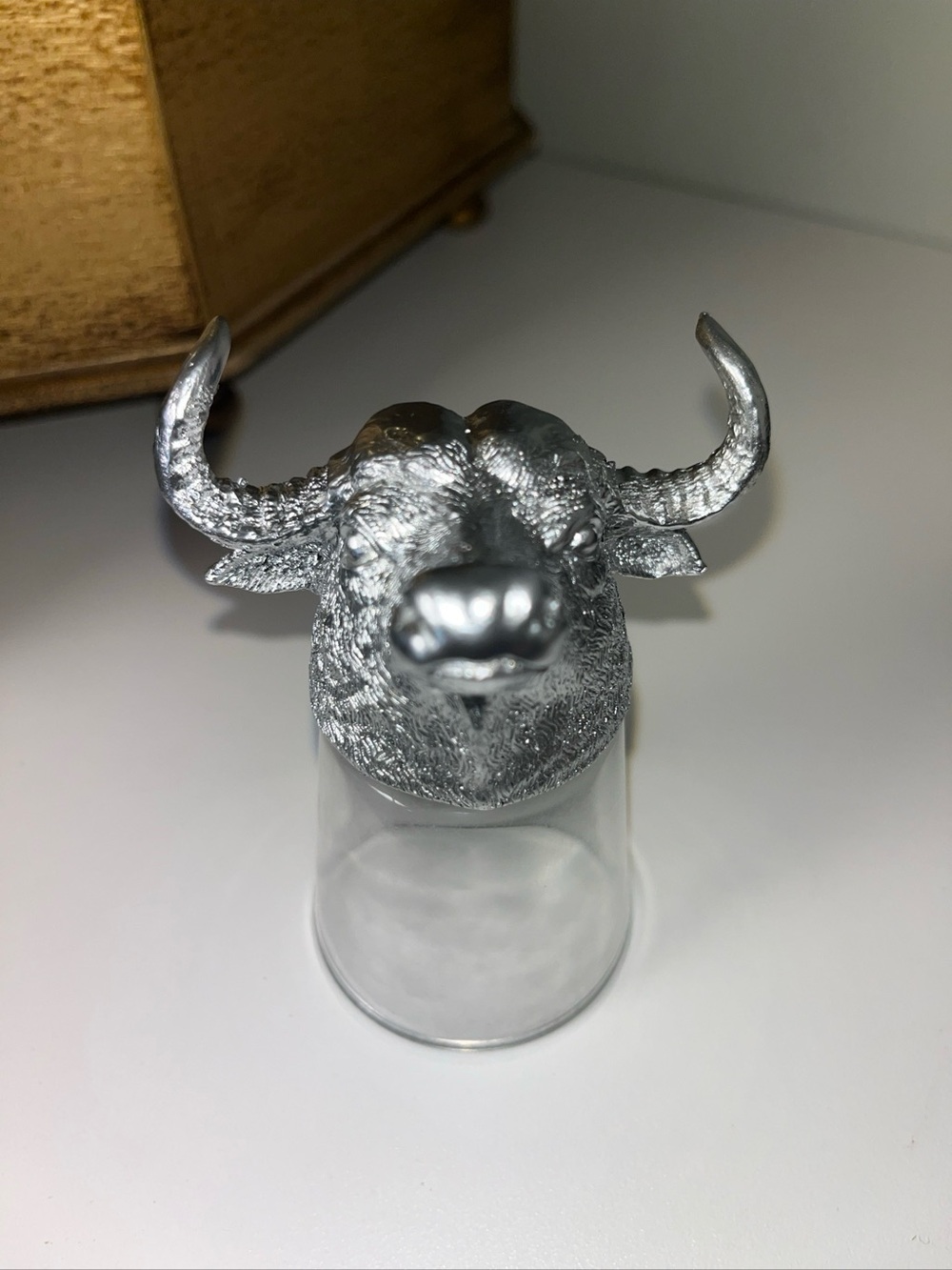 Arthur’s Court Silver Bull Head Decorative Accent - Metallic Figurine